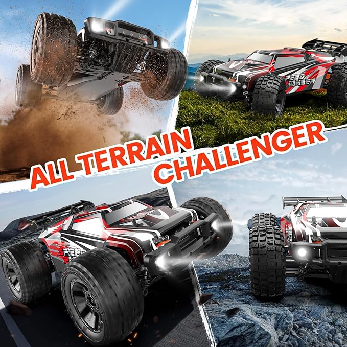 DEERC 9206E DIY Extra Shell 1:10 Scale Large RC Cars48+ KM/H Hobby Grade High Speed Remote Control Car for Adults BoysAll Terrain 4WD 2.4GHz Off Road Monster RC Truck with 2 Battery for 40+ Min Play