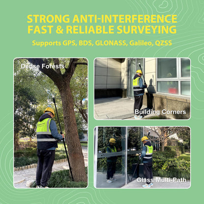 SingularXYZ RTK GNSS Survey Equipment 60° Tilt Built-in IMU,Equipped with Rover Handheld GPS and Software Ideal for Land Surveying,GIS,Mine Surveying,Topographic