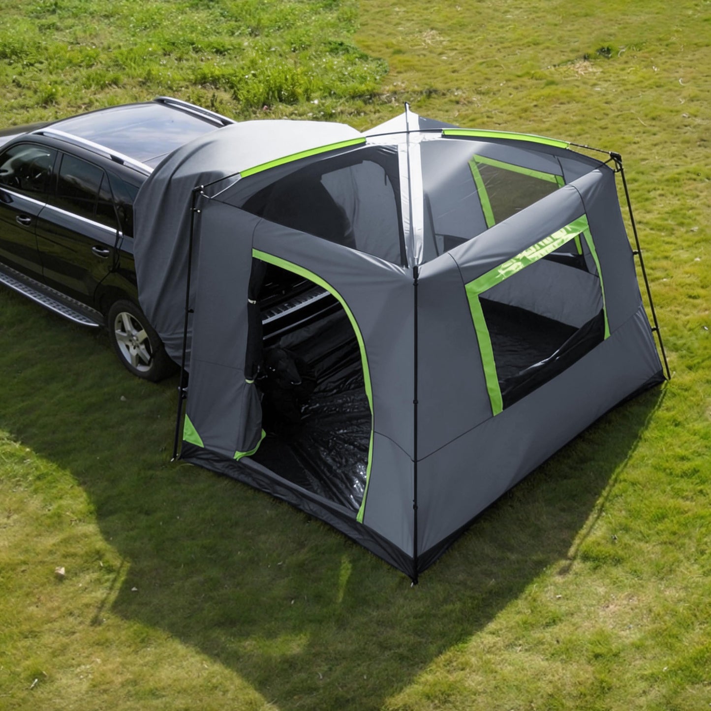 HREFUEU SUV Tailgate Tent for Camping with Rainfly, 5-8 Person Outdoor car Tent, 10'x8'x7.5'(H), Waterproof 3000MM UPF 50+, Portable Storage Bag, Any Size SUV/MPV/CUV/Jeep