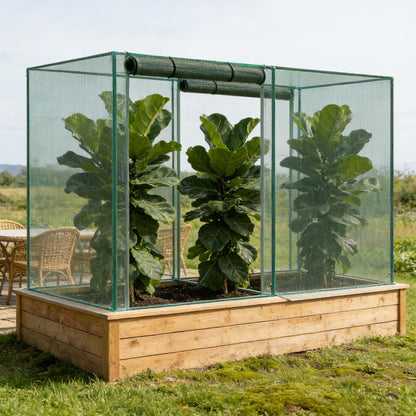 4 x 8 x 6 Ft. Crop Cage for Garden Plants – Plant Protection Tent with Zippered Door, Raised Bed Cover & Sturdy Frame – Wind-Resistant Garden Bed Cover for Outdoor Vegetables & Flowers