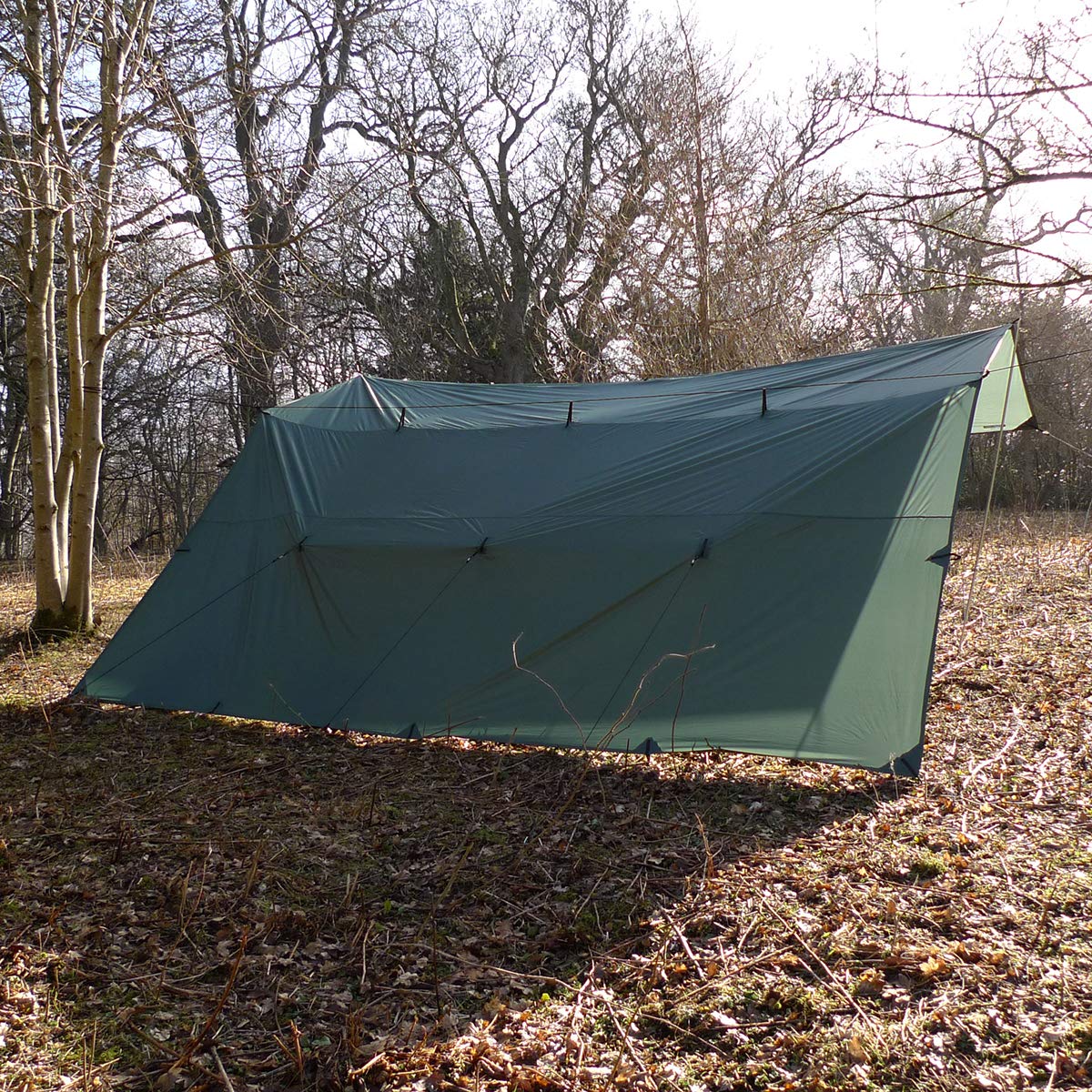 DD Hammocks - DD Tarp 5x5 - Olive Green (16ft x 16ft) - 100% Waterproof Lightweight & Multifunctional Rainfly Extra Large Tarp Tent Group Shelter for Camping Day Trips Adventure & Scouts