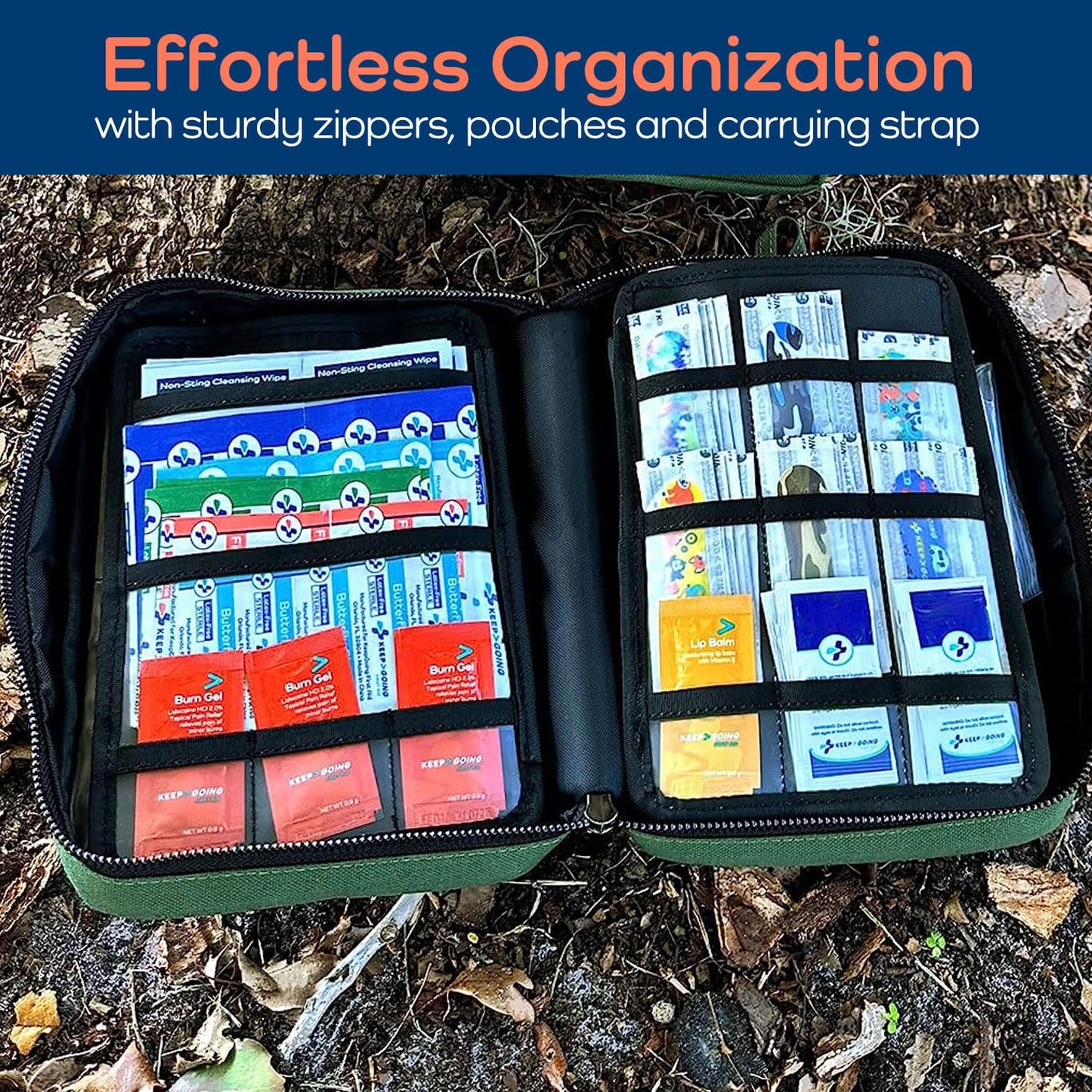 Keep Going Travel First Aid Kit Bundle of 2 Kits, First Aid Kit for Car, Home, Dorm, & Boat with Latex-Free Bandages – Travel Kit Bundle for Families