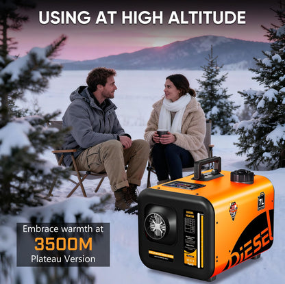 Dkenicor 7L Diesel Heater 240V/110V/12V/24V, All-in-One 8KW Diesel Air Heater with LCD Monitor, Fast Heating for Tents, Cars, RVs, Trucks, Campers, Trailers, Orange (Only Tool No Battery)
