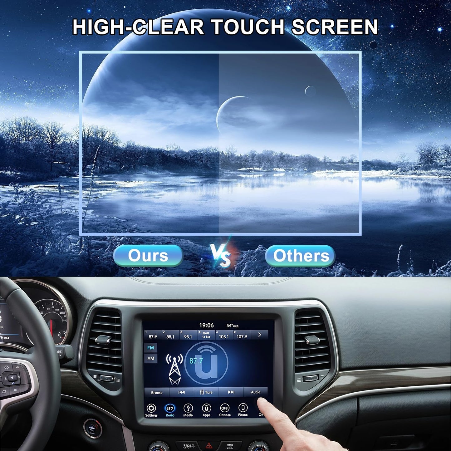 8.4 Uconnect Screen Replacement 4C UAQ LCD Touch Screen Radio for Dodge Ram Chrysler Jeep Charger 2017-2022, 2026 New Chip Upgrade Gel Free #LA084X01(SL)(02)