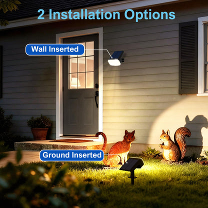 JEJOT Solar Lights Outdoor Waterproof IP65, Super Bright LED with Lens, 3000K 2 Lighting Modes, Solar Powered Yard Garden Solar Spot Lights for Outside Landscape Auto On/Off -8 Pack