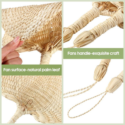 Marsui 30 Pieces Wedding Raffia Fans Natural Handmade Palm Leaf Hand Weaving Boho Fans for Guest Couple Summer Cooling Supplies Farmhouse Wall Decor Wedding Favors
