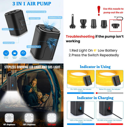 MEGABACK Vacuum Backpack Travel with Pump, 60L Expandable Airbag Travel Backpack, Travel Backpack with Vacuum System, TSA Lock, USB Charging Port, Water Resistant