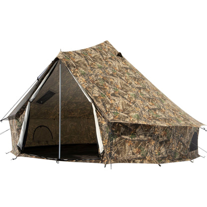WHITEDUCK Regatta Canvas Bell Tent - w/StoveJack, Waterproof, 4 Season Luxury Camping and Glamping Yurt Tent Outdoor (20' (6M), Water Repellent, Realtree Edge)