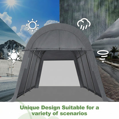 COBIZI 10x15 Carport Canopy Heavy Duty Portable Garage Tent with Double Zippered Roll-up Doors & Vents, Large Space Car Port Car Garage Waterproof Anti-Snow for Cars, Boats, Trucks, Gray
