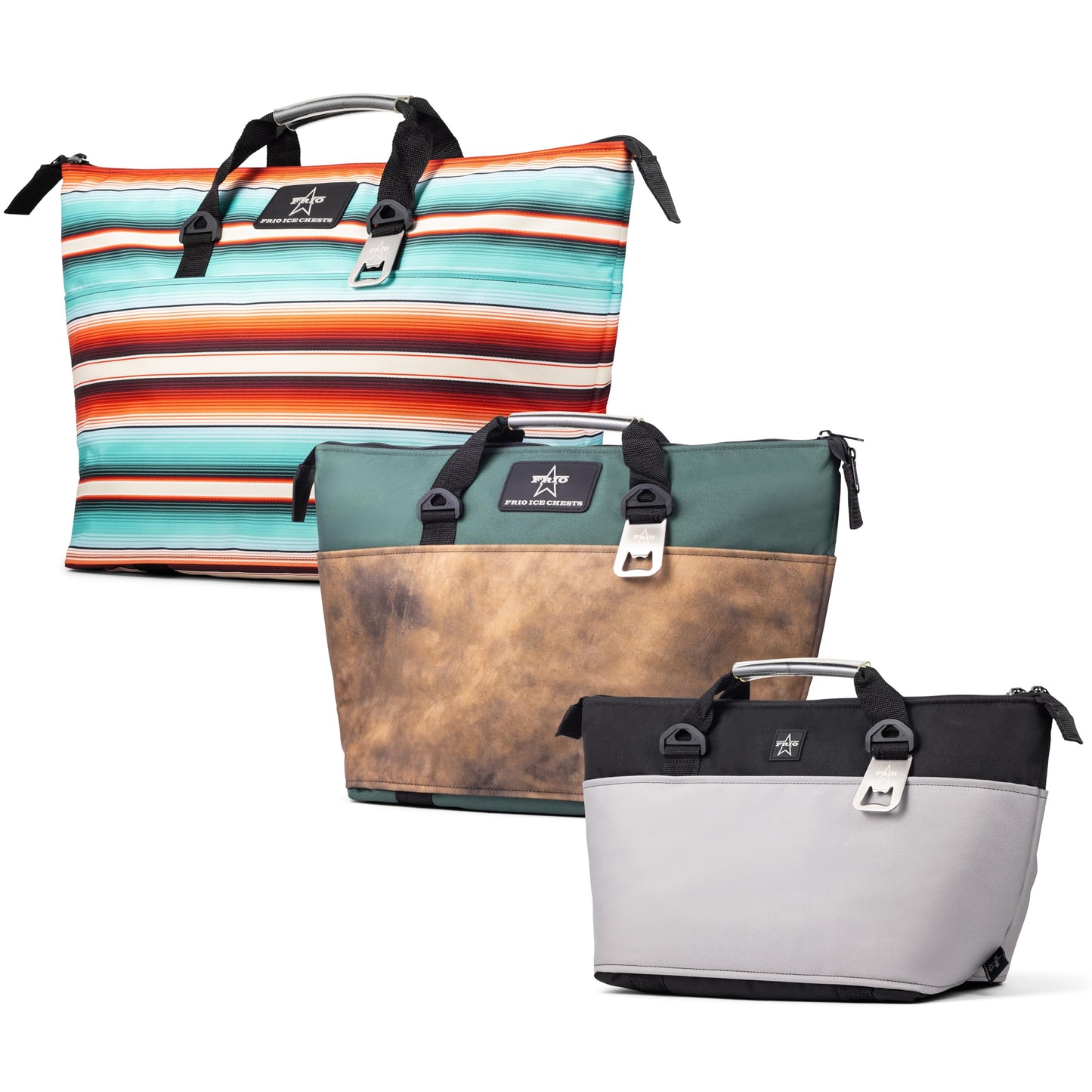 Frio Original Softside Cooler, The Frio Original Softside is Super Lightweight, Holds Ice up to 48 Hours - Zipper Opening that is Easy to Use! Ice Chest Rustic Leather (M) - 18 Can Capacity