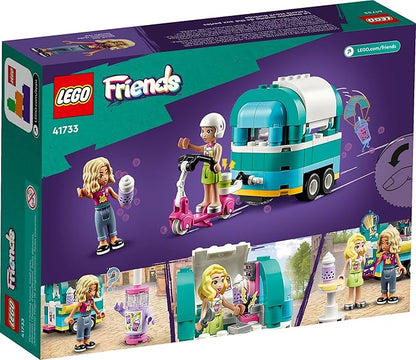 LEGO Friends Mobile Bubble Tea Shop Toy Building Set 41733 Fun Pretend Play Toy Vehicle Set with Toy Scooter Mobile Cart Cash Register Play Store Gift Idea for Girls Kids Boys Ages 6+ Years Old