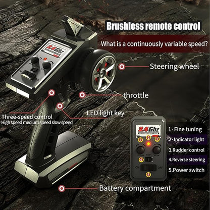 1:14 RC Cars 70 KMH High Speed Brushless Remote Control Car All Terrain Fast Trophy Truck for Adults Teens Boys 4WD Off-Road Hobby RC Buggy 50 Mins Play Short Course RC Monster Truck (RTR)