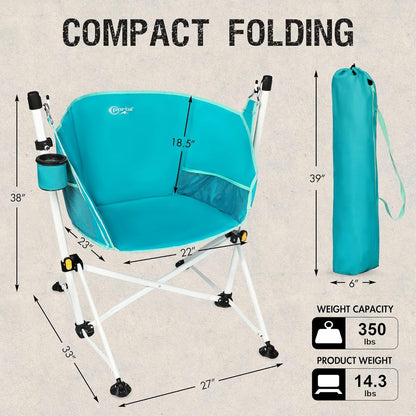 Portal Hammock Camping Chair Folding Rocking Chair Portable Swinging Chair with Cup Holder for Outdoor Lawn Backyard Patio Car Camp Sports Concerts,Support 350 lbs Blue, 2 Pack