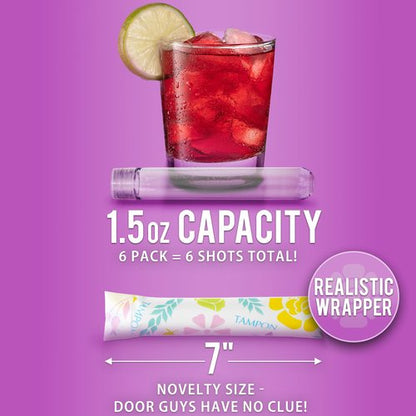 GoPong Tampon Flasks 6 Pack (9 oz Total) - Hidden Alcohol Travel Flasks for Women - Secret Liquor Containers for Nightclubs, Festivals, Cruises, and Sports Events