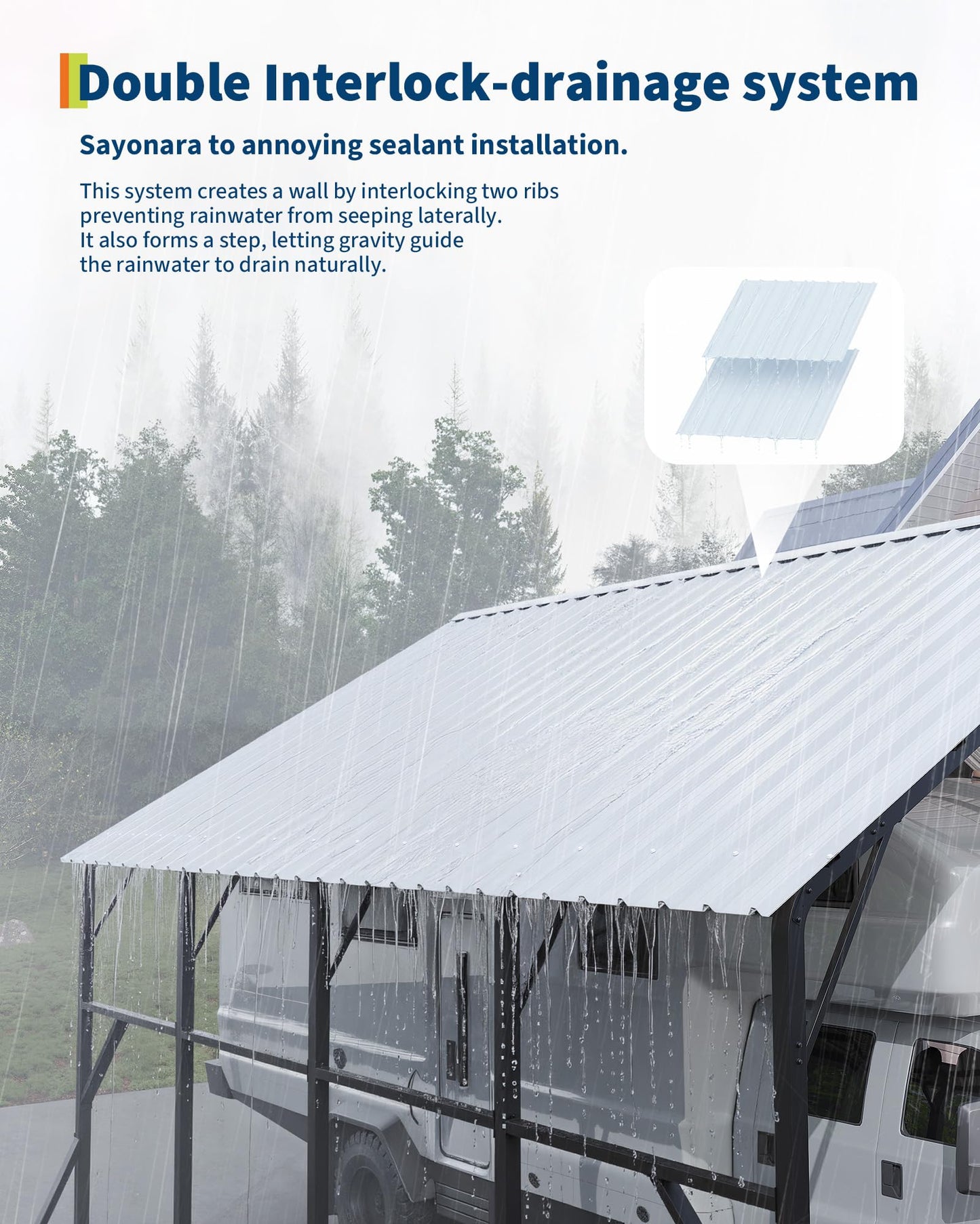 GarveeLife 20x25 ft Vertical Roof Metal Car Port, with 120° Steep-Pitch Roof for Snow Shedding, 173" High-Clearance RV & Tractor Shelter, Heavy-Duty 2 Cars Car Port with Reinforced Frame