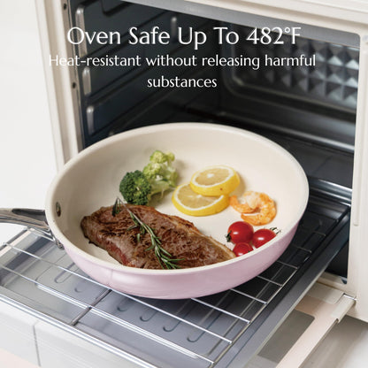 UUKRAVE Nonstick Ceramic Frying Pan Set, Ceramic Pan Skillet for Cooking, Healthy & Non-Toxic, PFAS/PTFE/PFOA-Free, Induction Compatible, Dishwasher & Oven Safe, 8"/9.5"/11"