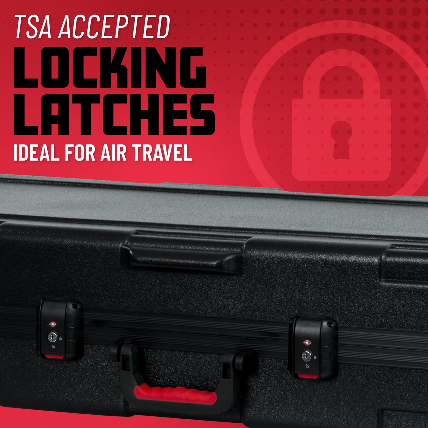 Gator Cases Frequent Flyer's Series Molded Flight Case for 76-Note Keyboards with TSA Approved Locking Latches and Recessed Wheels, (GTSA-KEY76)