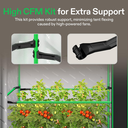 VIVOSUN P448 Advance PRO Grow Tent 4x4, with Thick 1 inch Poles, Strengthened High Reflective Mylar Oxford Tent, Extra Hanging Bars & High CFM Kit 48"×48"×80" for Indoor Plants