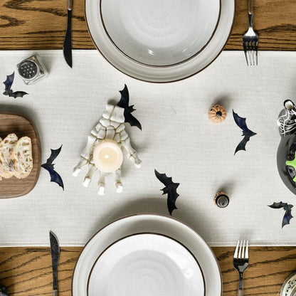 Artoid Mode Silhouette Black Bats Halloween Table Runner, Fall Kitchen Dining Table Decoration for Home Party Decor 13x108 Inch