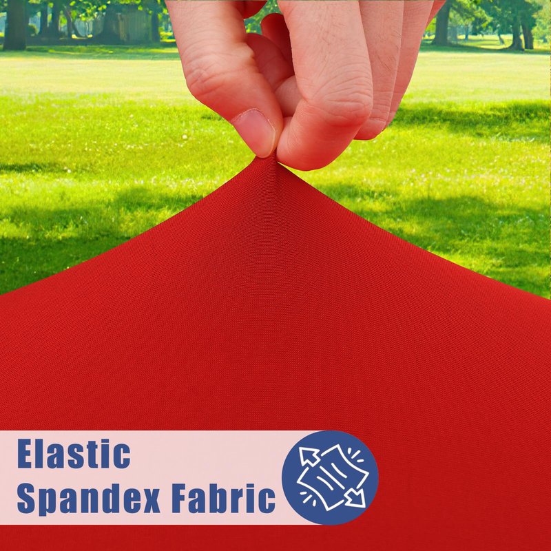 Moosfor Round Spandex Tablecloth, Elastic Fitted Waterproof Tablecloths for 31"-35" Tables, Stretch Washable Picnic Table Cover for Camping, Dining, Indoor and Outdoor, Red