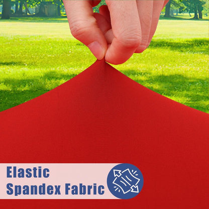 Moosfor Round Spandex Tablecloth, Elastic Fitted Waterproof Tablecloths for 31"-35" Tables, Stretch Washable Picnic Table Cover for Camping, Dining, Indoor and Outdoor, Red