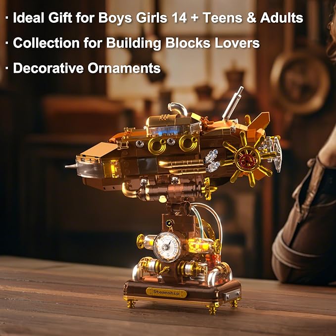Building Toys Set Deep Sea Steamship Buildings Blocks for Adults Teens 14+ Creative Model Building Kits Birthday Home Office Decoration 740PCS