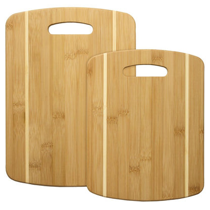 Totally Bamboo 2-Piece Cutting Board Set; 2 Assorted Sizes of Bamboo Wood Cutting Boards for Kitchen