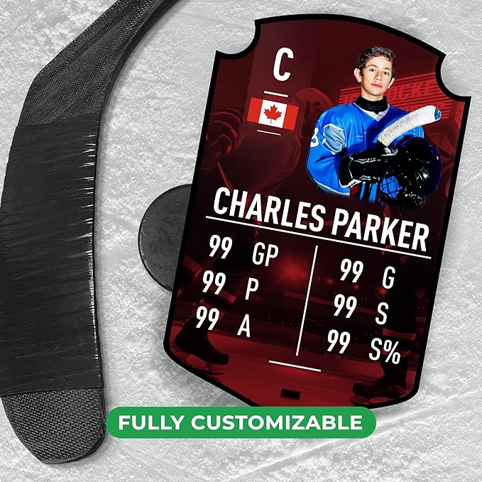 EGD Personalized Hockey Plaque | Ultimate &amp Party Decorations | Hockey Gifts for Boys | Multiple Sizes &amp Shapes (Card 5)