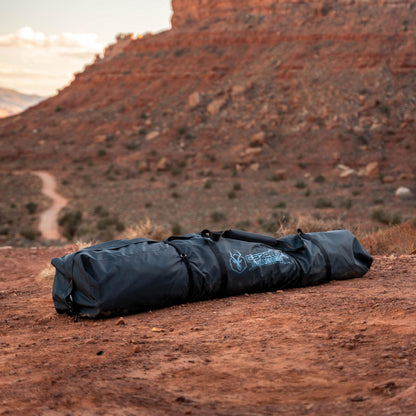 Gazelle Tents™ T-Hex Hub Tent Overland Edition, Easy 90 Second Set-Up, Waterproof, UV Resistant, TriTech Mesh, Removable Floor, All-Terrain Stakes, Duffle Bag, 7-Person, Pacific Blue, 85”x 144”x 136”