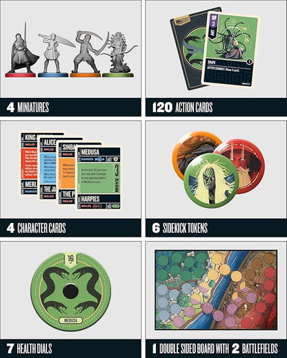 Restoration Games Unmatched Battle of Legends Vol 1 - Strategy Board Game for 2 to 4 Players - Expansion with 4 Heroes and Battlefields - 20-40 Min Playtime - Ages 9+