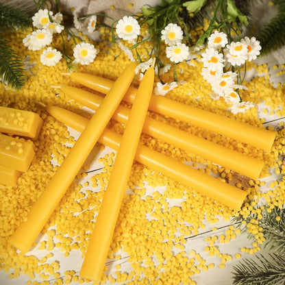 18PCS Beeswax Taper Candles,9" Handmade Natural Candles Sticks,10 Hours Long Lasting Burning,Nontoxic,Dripless and Smokeless Bees Wax Candles for Home