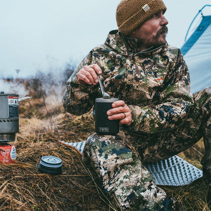 YETI Rambler 26 oz White Chug Cap Bottle and 16 oz White Food Jar, Leakproof, Vacuum Insulated with YETI Ranchero 27L Backpack, All-Day Utility Pack, Black