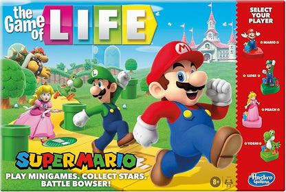 Hasbro Gaming The Game of Life: Super Mario Edition Board Game for Kids Ages 8 and Up Play Minigames Collect Stars Battle Bowser