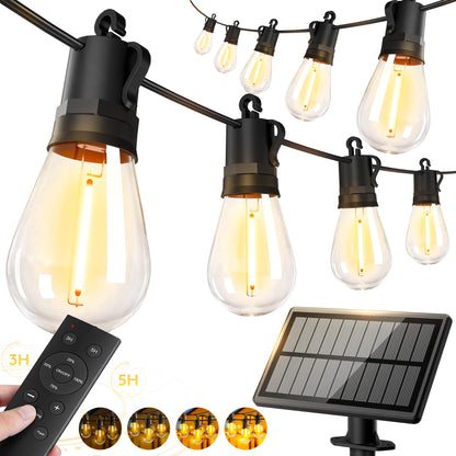 148ft-Solar-Powered-Lights-Outdoor-Waterproof-String Lights-Outside-Patio-Yard-Garden-Fence-Backyard-Deck-Porch-Balcony-Patios-Camping-Battery-Operated-LED-Fairy-Strip-Lighting-Hanging-Edison-Bulbs