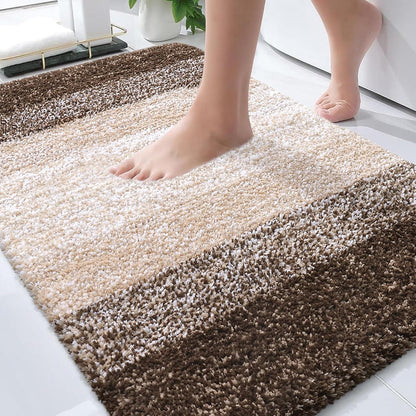 OLANLY Bathroom Rugs - Extra Soft Microfiber Mat with Rubber Backing | Quick Dry, Machine Washable, 30x20, Light Brown