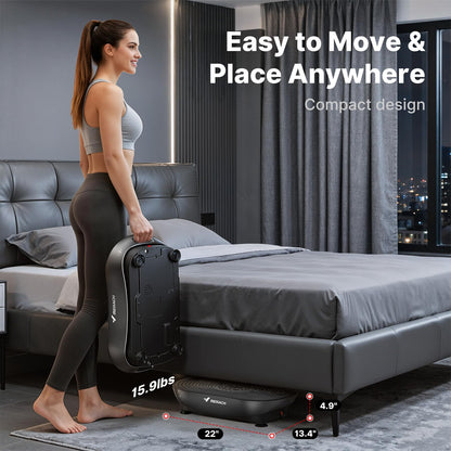 MERACH Vibration Plate Exercise Machine, Vibrating Platform for Lymphatic Drainage Weight Loss Muscle Activation, Full Body Home Exercise Equipment with LED Touch Screen Bluetooth Pull Cord