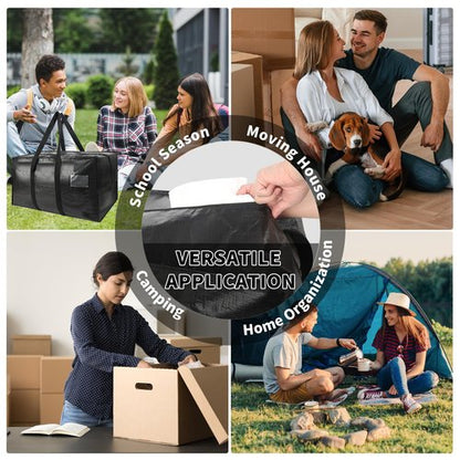 Heavy Duty Extra Large Moving Bags,58 Gallon Jumbo Packing Bags,Huge Moving Storage Bags with Strong Zippers & Carrying Handles,Reusable Big Moving Storage Bags for College Dorm Travel 2Pack