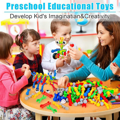 Kids STEM Building Toys for 3 4 5 6 7 8+ Year Old Boy Girl Birthday Gift 125 Pcs Preschool Classroom Educational Building Blocks Stem Kits Activities Ages 3-5 4-8 5-7 6-8 Engineering Creative Games