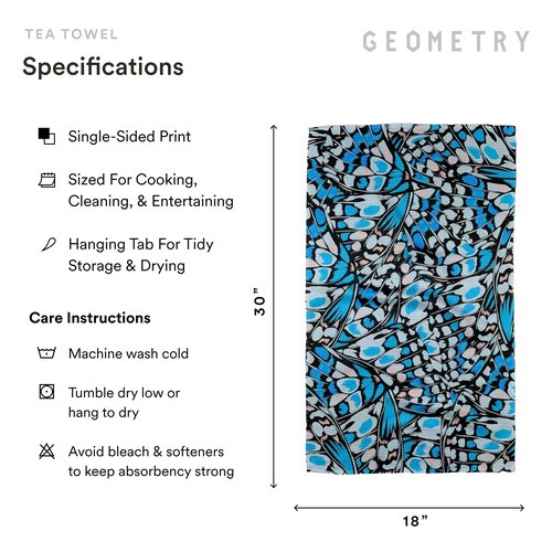 GEOMETRY Spring Kitchen Towels - Quick Dry Microfiber Cloth Spring & Summer Dish Towels for Kitchen Drying - Premium Quick Dry Towel - Flutter Bloom, 18" x 30" - 2-Pack