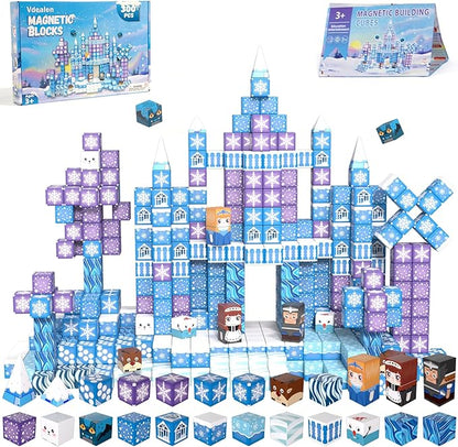 Vdealen 300 PCS Magnetic Blocks-Magnetic Building Blocks Stacking Magnetic Cubes Toy for Kids STEM Montessori Sensory Toys for Boys and Girls Age 3 4 5 6 7 8 9 10 11 12 Christmas Birthday Gift