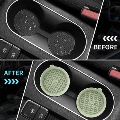 ME.FAN Car Cup Holder Coasters [4 Pack] Silicone Cups Mats, Automotive Universal Non-Slip Recessed Interior Accessories Desert Sage