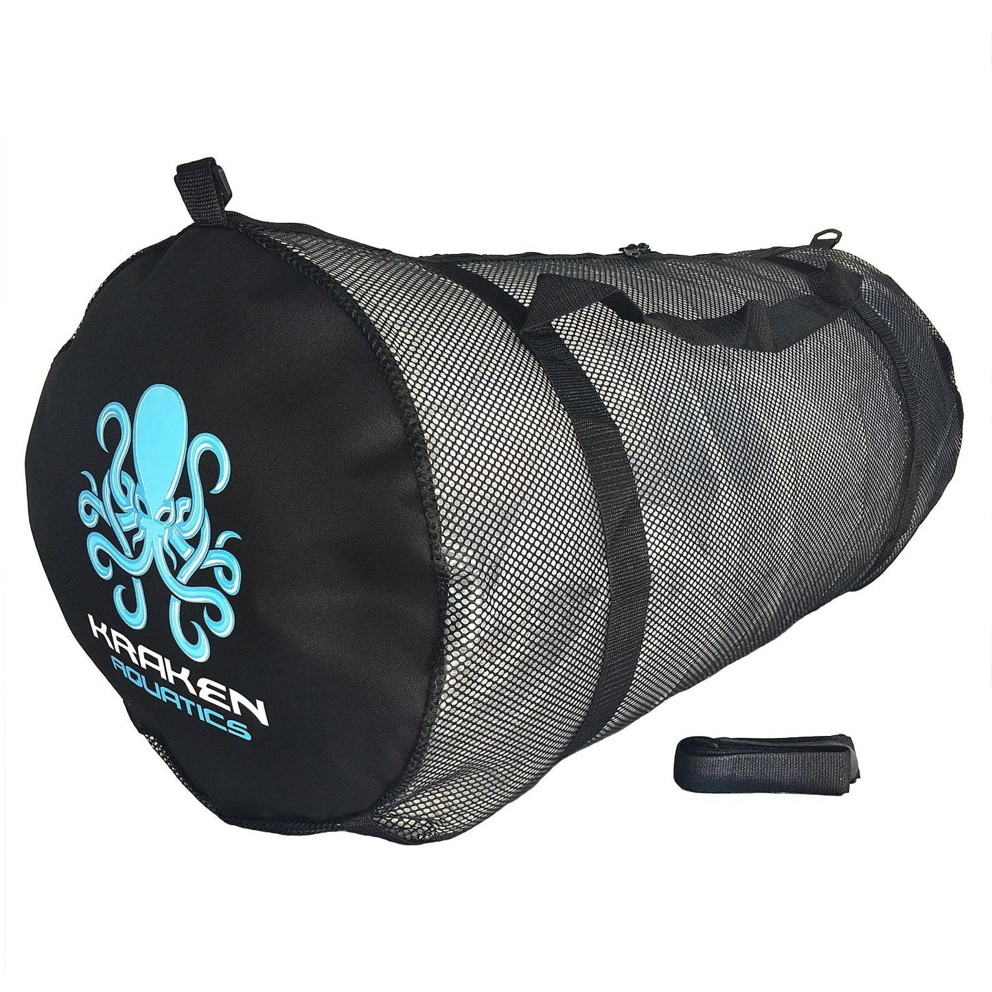 Kraken Aquatics Mesh Duffle Bag with Shoulder Strap | Large Dive Bag for Scuba Diving Gear, Snorkeling, Freediving, Spearfishing, Swimming & Beach | Heavy-Duty Mesh Duffel Bag for Quick Drying | XL