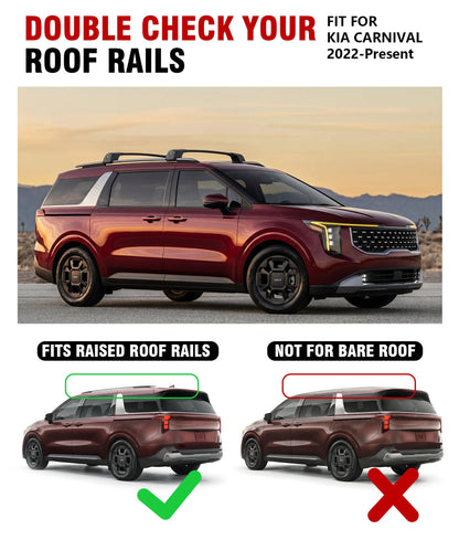 DEEPACE 330lbs Lockable Roof Rack Cross Bars for Kia Carnival & Carnival Hybrid 2022-2026,Custom Fit for Rooftop Cargo, Kayak, Bike & Travel,Low Noise Heavy Duty Design