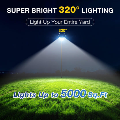 15000W Solar Street Light, Super Bright Solar Street Lights Outdoor Waterproof, 320° Solar Flood Lights Outdoor with Dusk to Dawn Motion Sensor Remote, 62000mAh IP67, for Parking Lot Yard Garage Farm