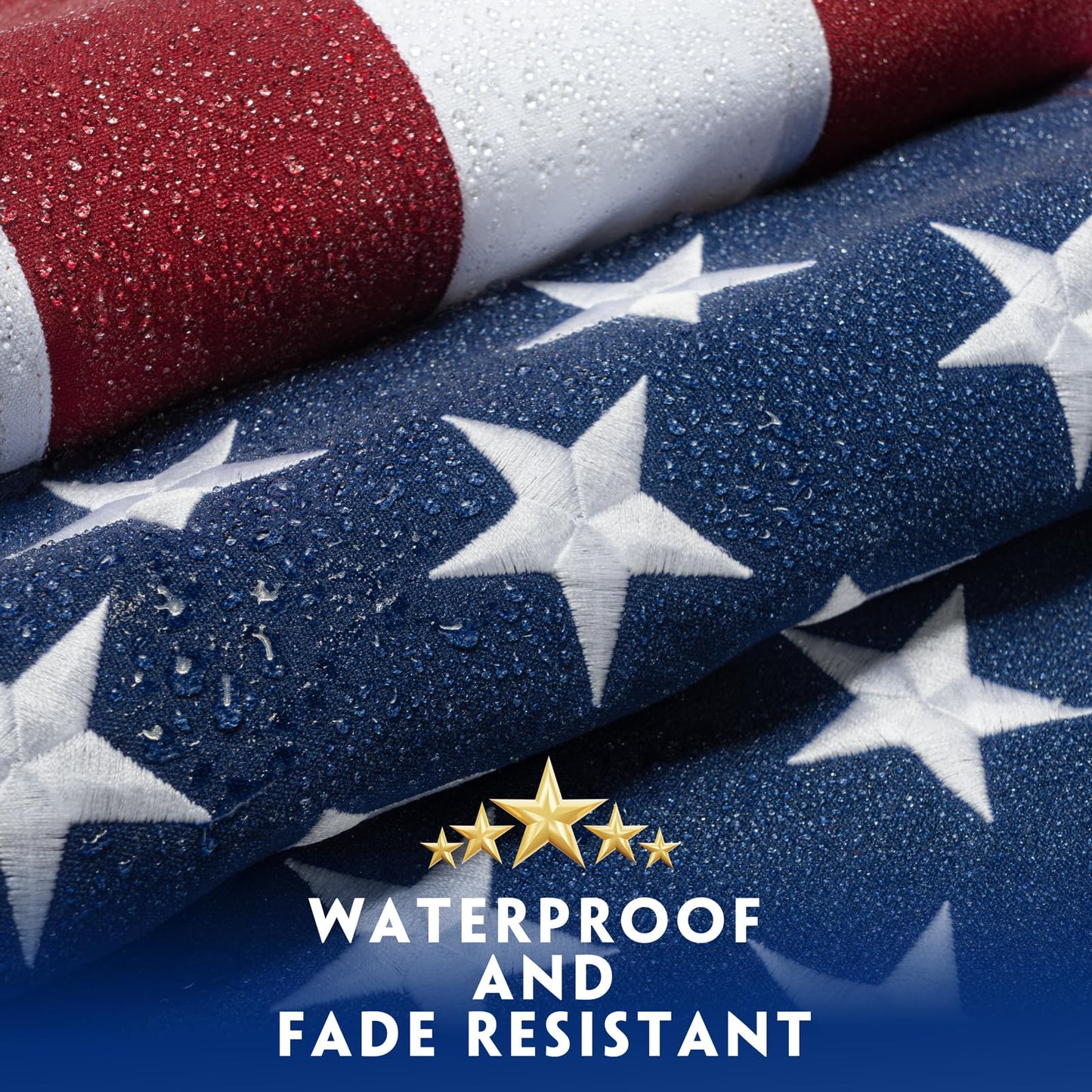 American Flag 6x10 Ft for Outside Longest Lasting- Ultra Durable, Tear-Proof Heavy Duty Spun Polyester US USA Flags - Fade Resistant, Embroidered Stars, Sewn Stripes, Brass Grommets - Outdoor Decor