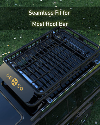 51" X 36" Universal Roof Rack Cargo Basket with Cargo Net, 200 Lbs Capacity Rooftop Luggage Rack for SUV, Car & Truck, Heavy-Duty Roof Rack Accessories Carrier