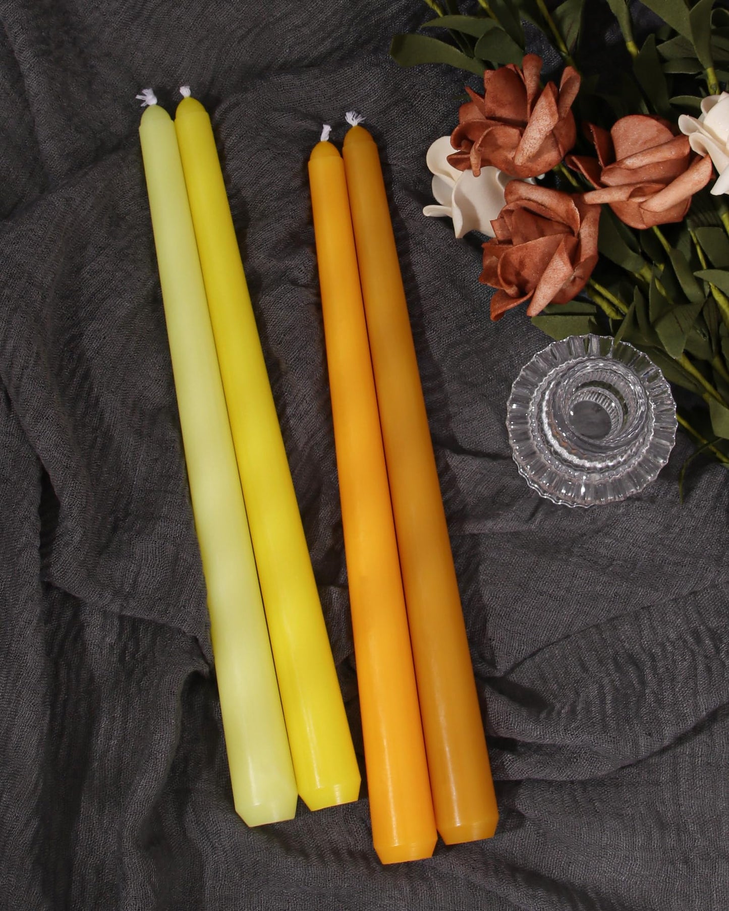 Viyffo Taper Candles, 12 Inch, 12 Pack, Yellow – Unscented, Smokeless Design, Up to 8-Hour Burn – Tall Candlesticks for Table Decor, Weddings & Dinners