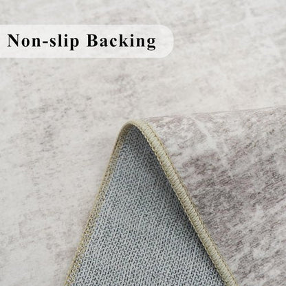 HAOYUNLAI Entryway Area Rug - Soft Abstract Design | Washable Non-Slip Carpet for Kitchen & Bedroom (2x3, Beige/Cream)