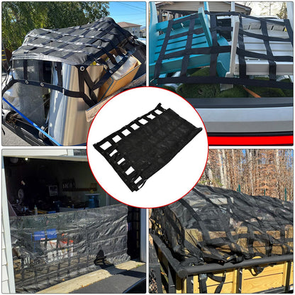 BIGREAT Heavy Duty 120" x 144" Truck Bed Cargo Net with Adjustable Cam Buckles & S-Hooks & Cross Strap,10' x 12' Cargo Net with 1500LBS Capacity for Pickup Truck Bed Trailer SUV Jeeps