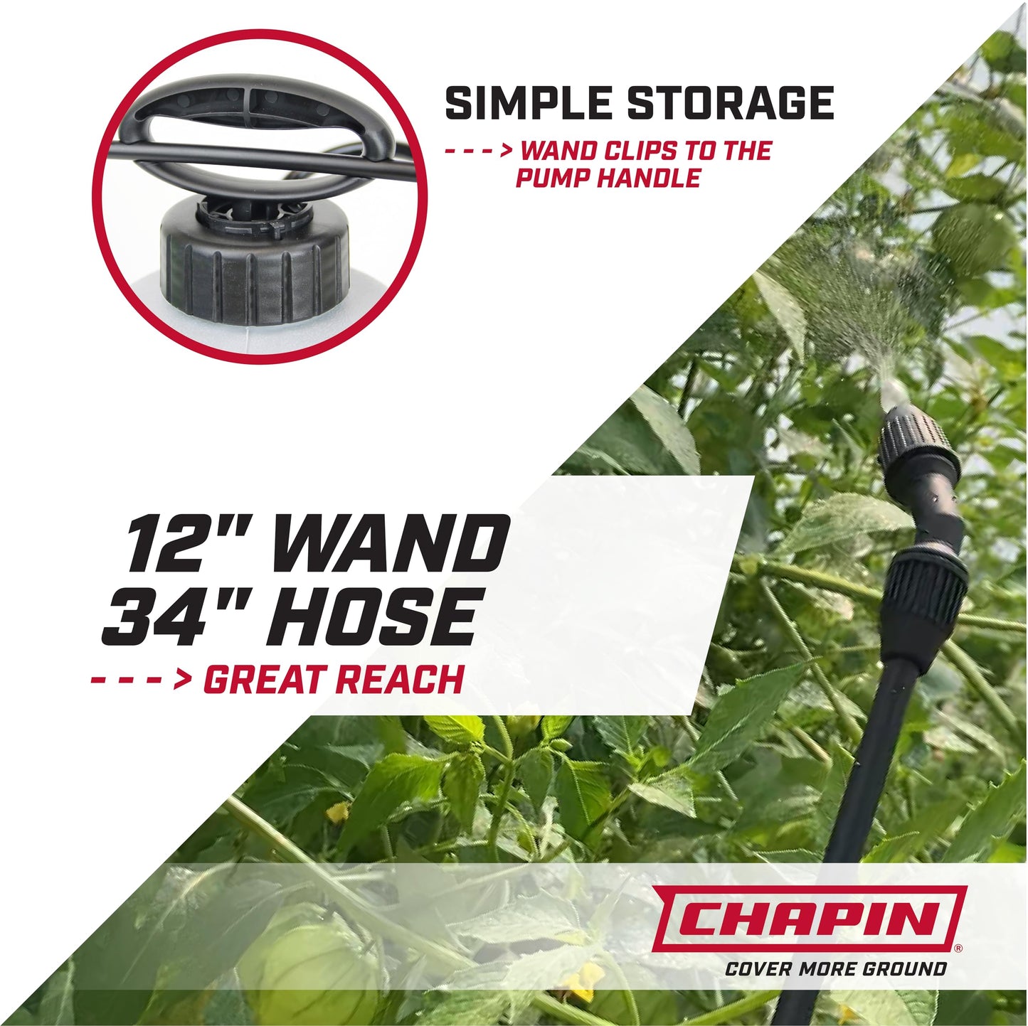 Chapin 16200 2-Gallon Made in USA Garden Pump Sprayer with Ergonomic Handle, Trigger Shut Off, Adjustable Cone Nozzle and in-Tank Filter, for Spraying Weeds, Insects, Fertilizers, Translucent White